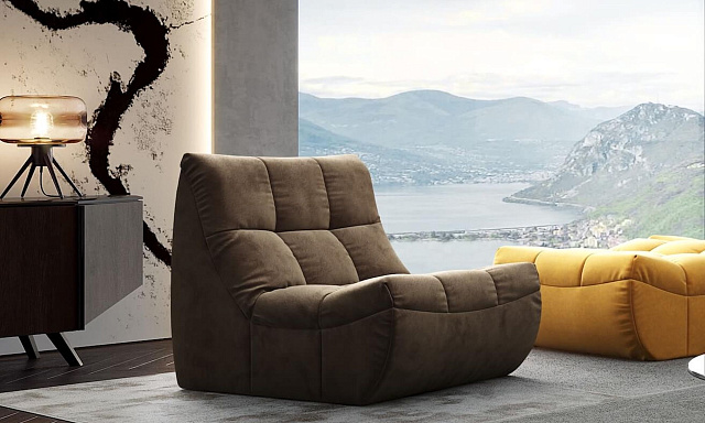 Бескаркасное кресло ДеИтали от Гливер в коричневом цвете по инновационной технологии